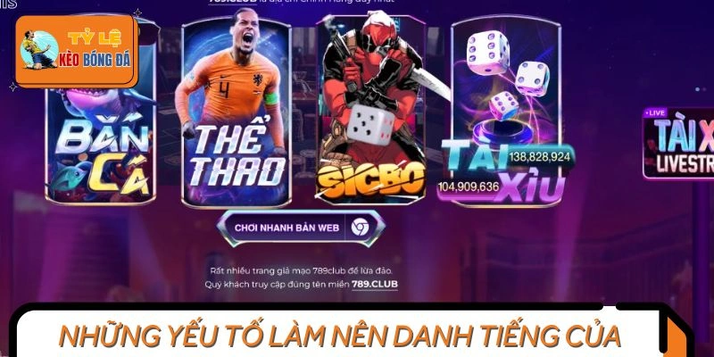 Yếu tố làm nên danh tiếng cho nền tảng 789Club