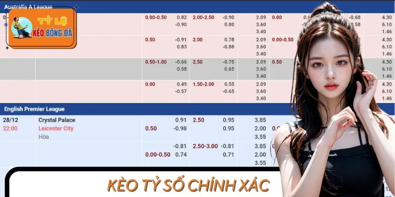 Kèo tỷ số chính xác đòi hỏi bạn phải dự đoán đúng tỉ số của trận đấu